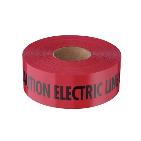 Milwaukee Tool 3" X 1000-FT SHIELDTEC RED STANDARD STRETCH NONDETECTABLE "CAUTION ELECTRIC LINE BURIED BELOW" 22-126